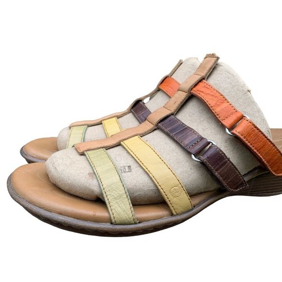 Vintage Born Rue Multicolor Leather Sandals Size 9 - Picture 2 of 14